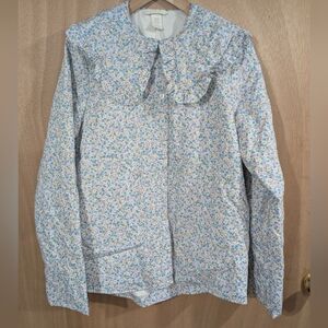 H&M Multicolor Floral Women's Blazer with Ruffled Collar